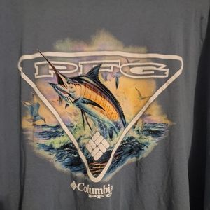 Columbia PFG Blue Grey Print T-Shirt 3XL
